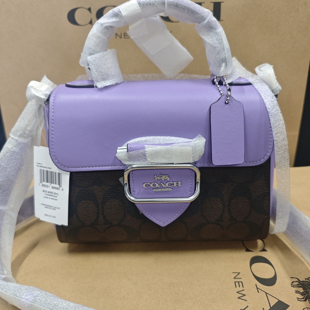 Coach CJ614-SVW1P Morgan Signature Purple and Brown - Picture 2 of 7
